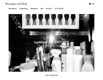 Lookbook-Seite der Agentur Wessinger und Peng für Herbst/Winter 2017/2018 mit einer Schwarzweiß-Produktstrecke
