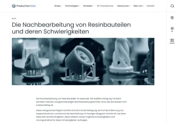 Blogbeitrag von ProductionToGo über die Nachbearbeitung von Resinbauteilen mit drei frisch gedruckten Objekten