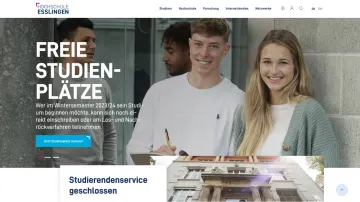 Kampagnenseite der Hochschule Esslingen zu freien Studienplätzen mit Studierenden im Gespräch