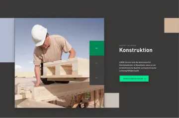 Lösungsseite von Lignotrend zum Thema Konstruktion, Zimmerer bearbeitet ein Holzbauteil auf der Baustelle