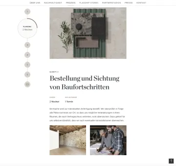 Prozessschritt von Dross&Schaffer zur Bestellung und Sichtung von Baufortschritten mit einer Material- und Farbcollage